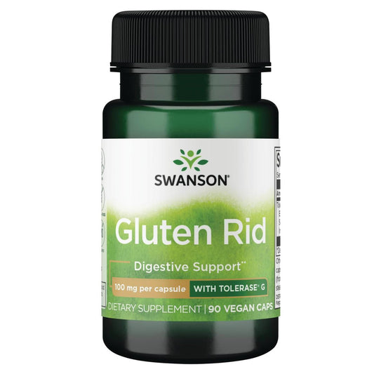 Swanson Gluten Rid with Tolerase G bottle front view for gluten digestion support