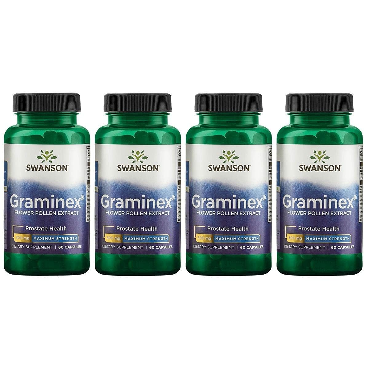 Swanson Graminex Flower Pollen Extract bottle supports prostate health with daily use.