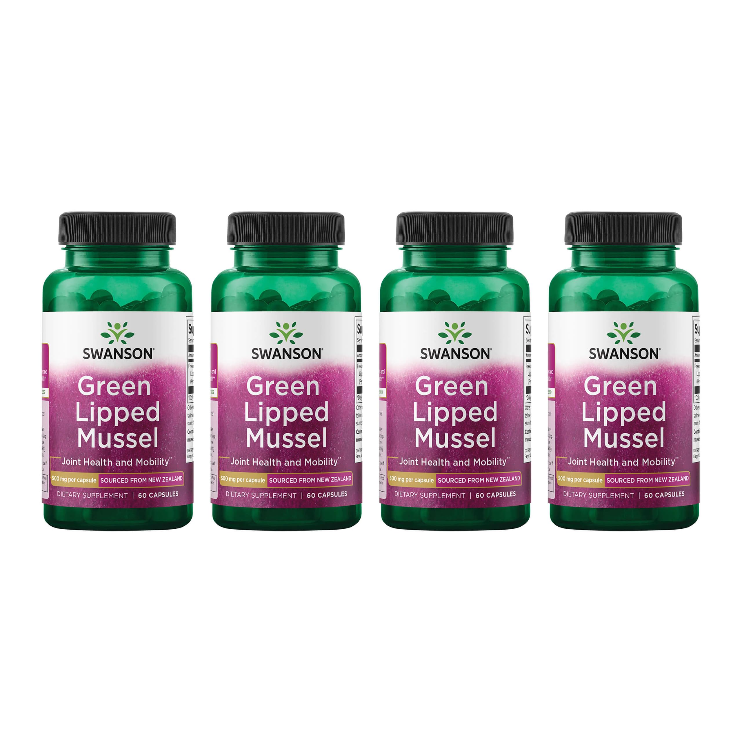 Swanson Green Lipped Mussel bottle front for joint mobility support.