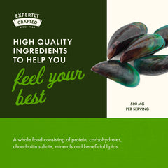 Swanson Green Lipped Mussel daily-dose with water for easy intake.