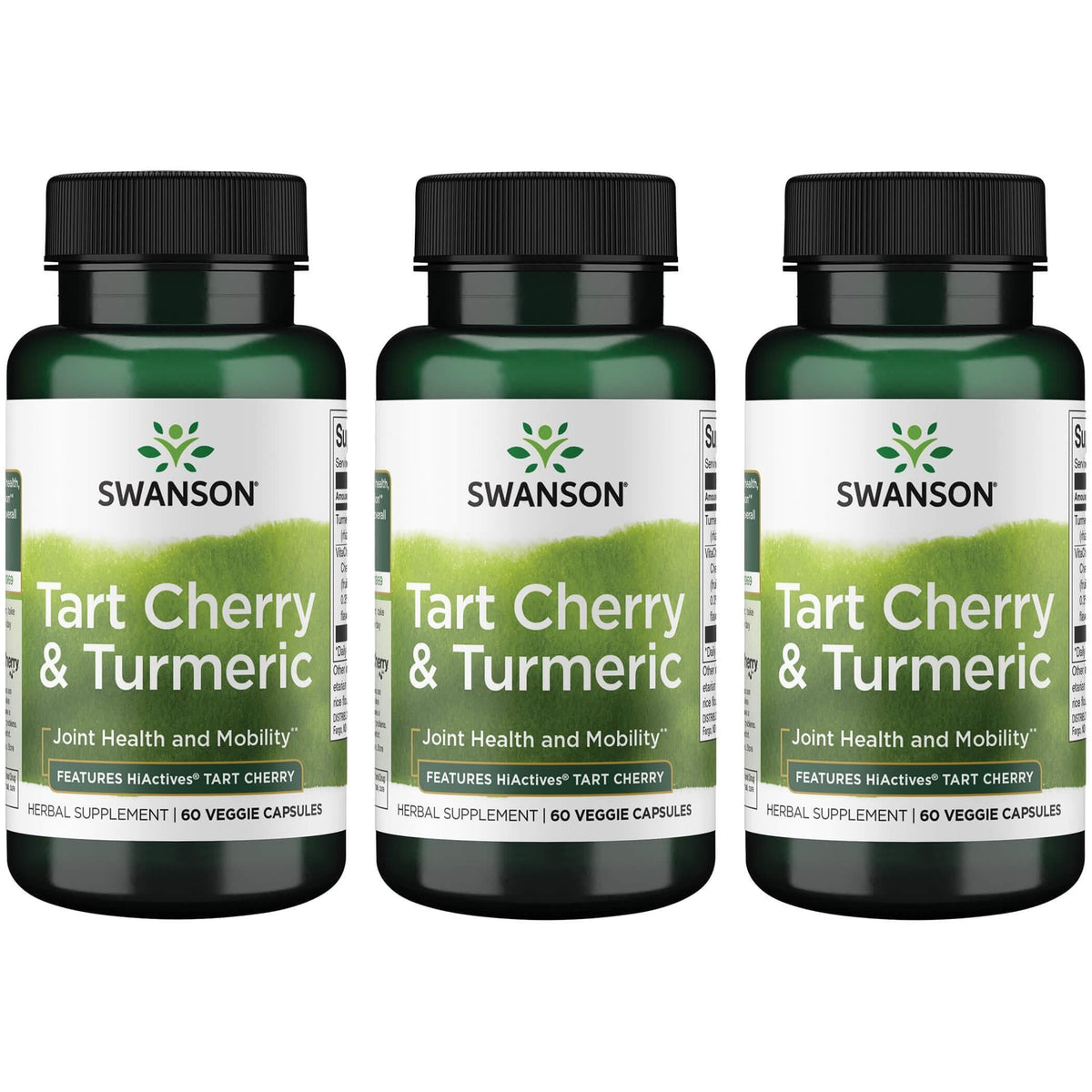 Swanson Hiactives Tart Cherry & Turmeric bottle for joint support and antioxidant wellness