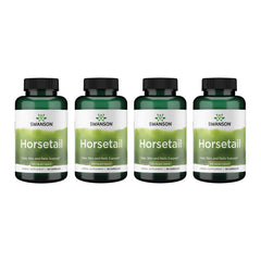 Swanson Horsetail capsule showcases a natural supplement for hair, skin, and nails.