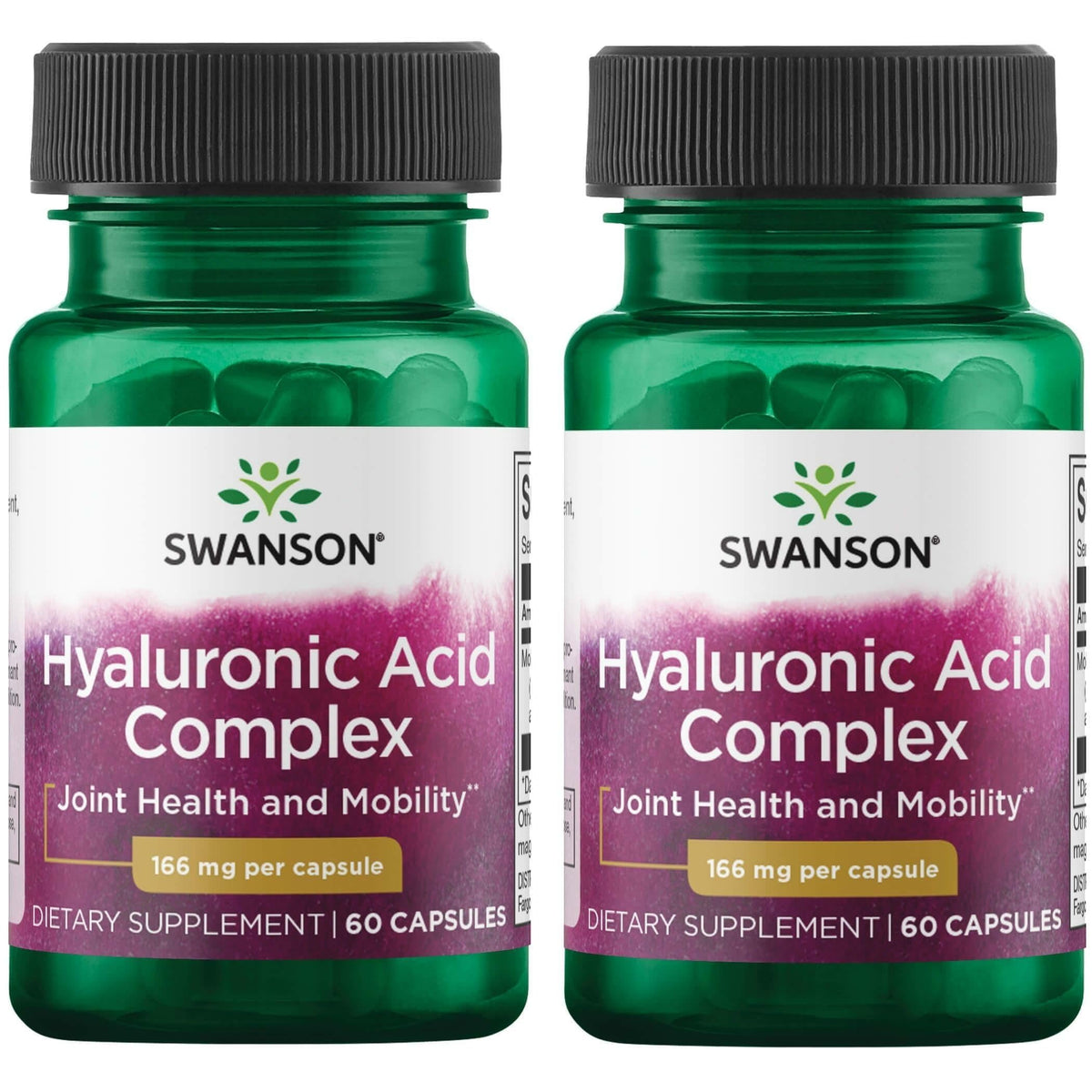 Swanson Hyaluronic Acid Complex bottle front highlighting joint support potential.