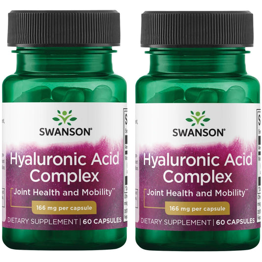 Swanson Hyaluronic Acid Complex bottle front highlighting joint support potential.