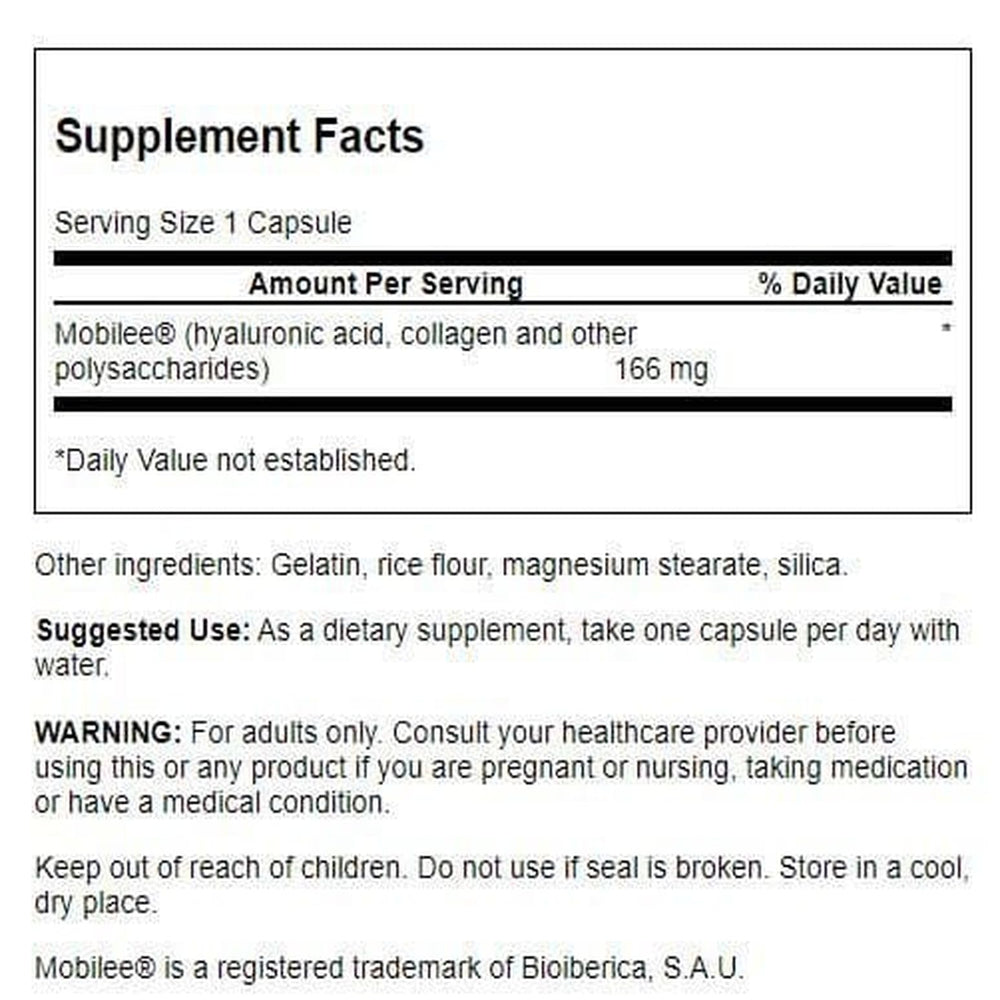 Swanson Hyaluronic Acid Complex bottle label showing quality and testing commitment.