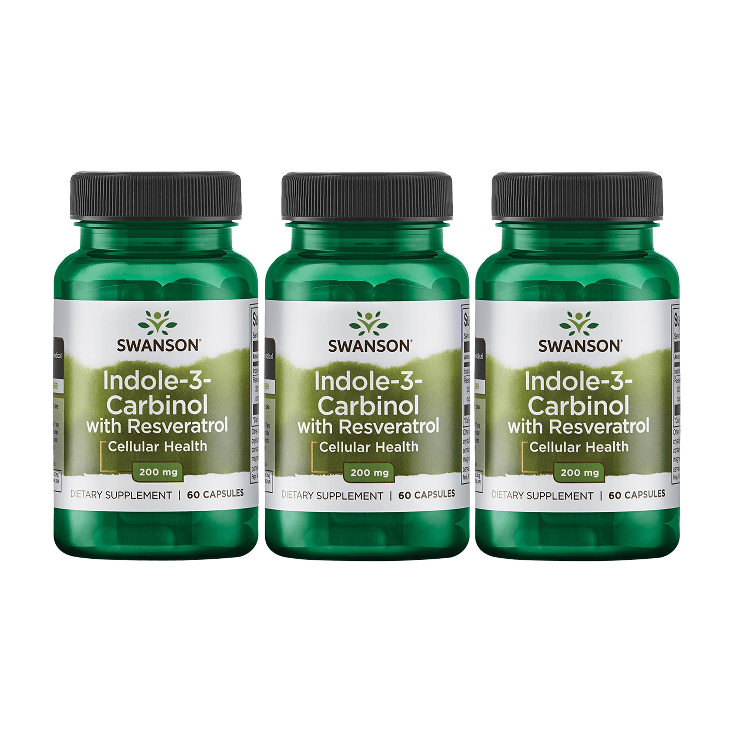 Swanson Indole-3-Carbinol with Resveratrol bottle front for daily wellness support