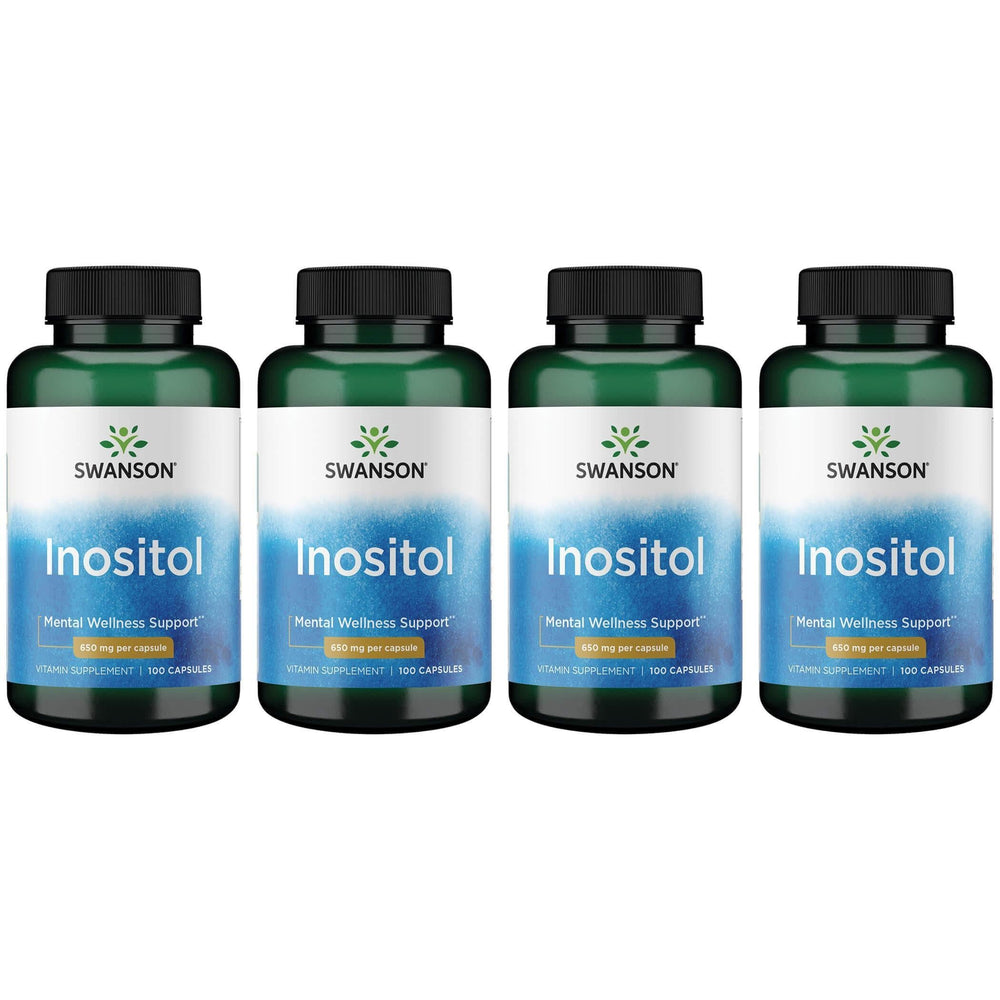Swanson Inositol 650 mg bottle for daily wellness support and vitamin routine.