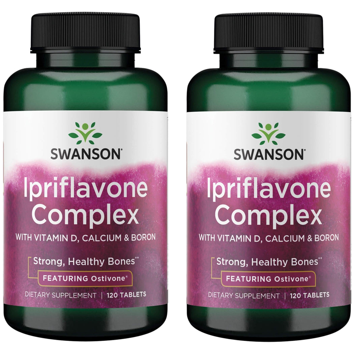Swanson Ipriflavone Complex with Ostivone 120 tabs; supports bone health and daily vitality.
