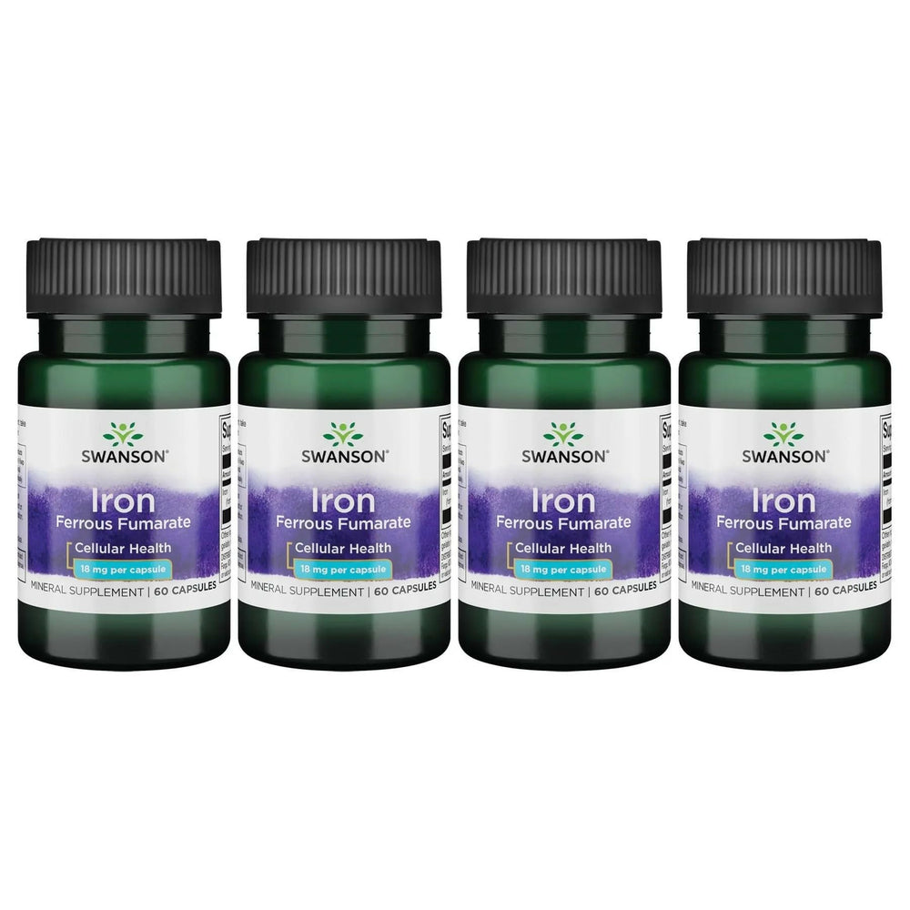 Swanson Iron bottle with easy-to-swallow capsules for daily energy support.