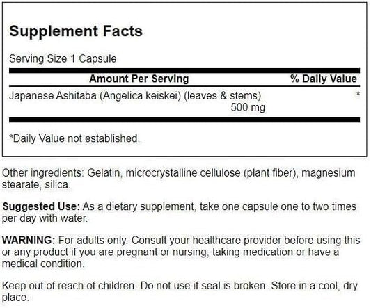 Swanson Japanese Ashitaba capsules for convenient daily use