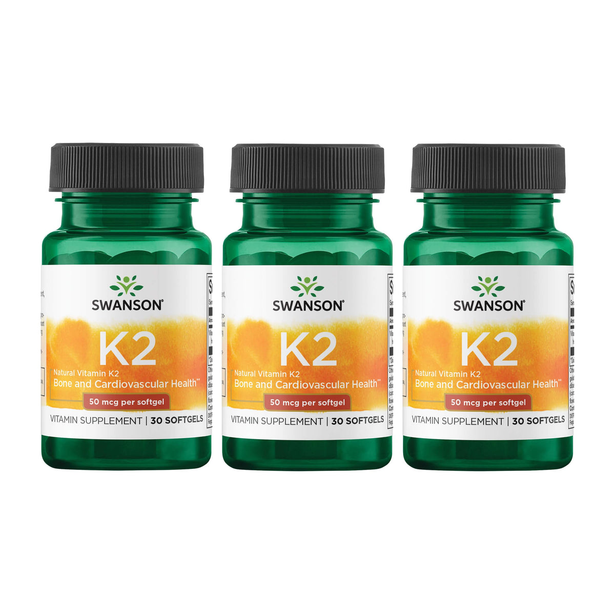Swanson Vitamin K2 Menaquinone-7 bottle, a convenient daily supplement option.