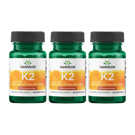 Swanson Vitamin K2 Menaquinone-7 bottle, a convenient daily supplement option.