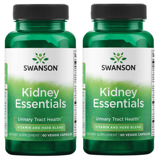 Swanson Kidney Essentials capsules bottle, supporting urinary tract function and healthy fluid balance.