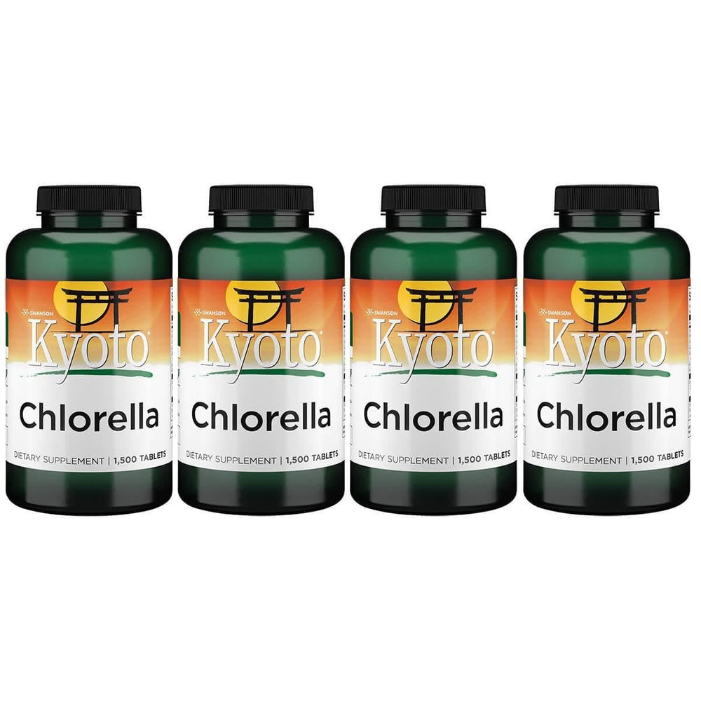 Swanson Kyoto Chlorella bottle pour supports vegetarian daily wellness.