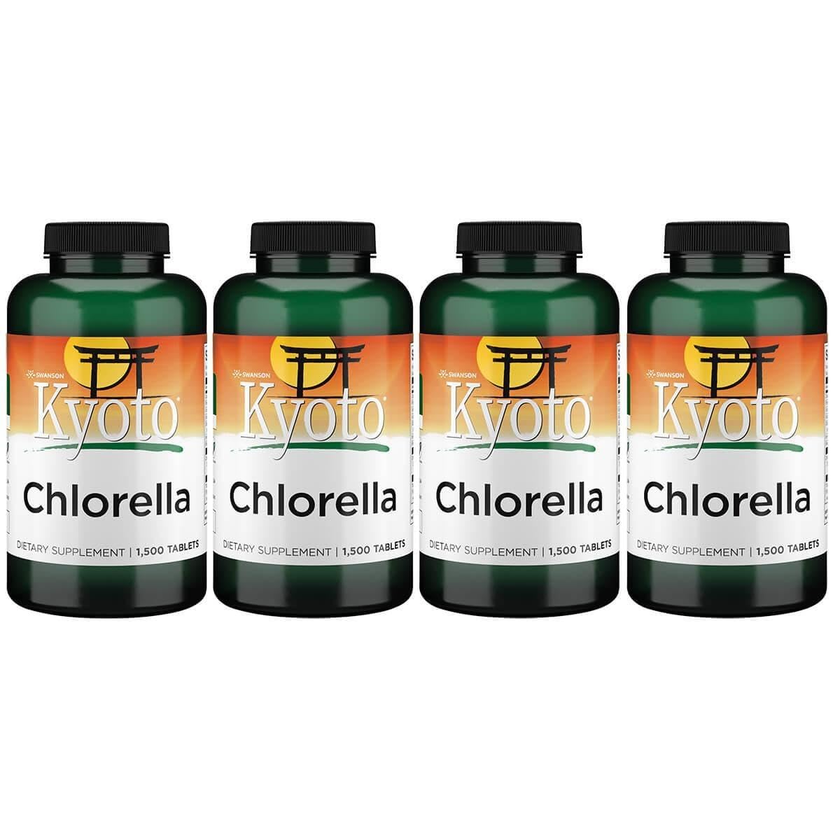 Swanson Kyoto Chlorella bottle pour supports vegetarian daily wellness.