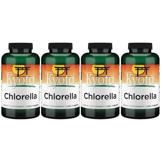 Swanson Kyoto Chlorella bottle pour supports vegetarian daily wellness.