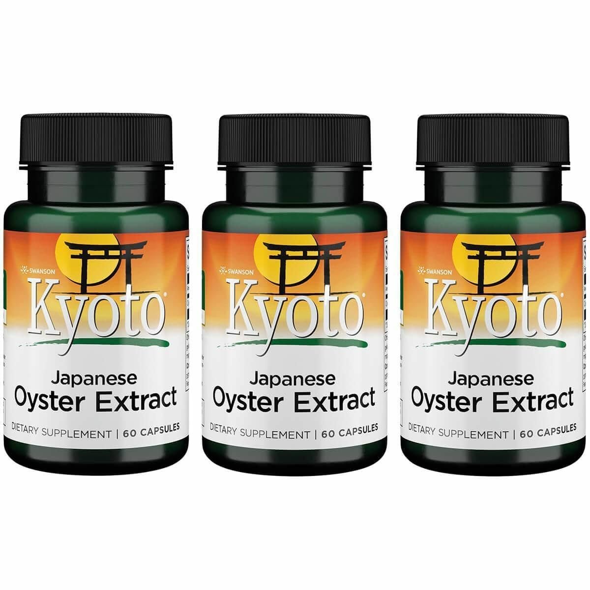 Swanson Kyoto Oyster Extract bottle being poured, supporting daily wellness