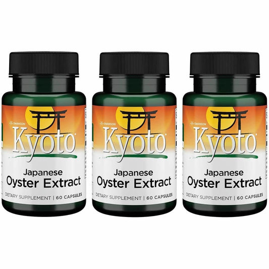 Swanson Kyoto Oyster Extract bottle being poured, supporting daily wellness