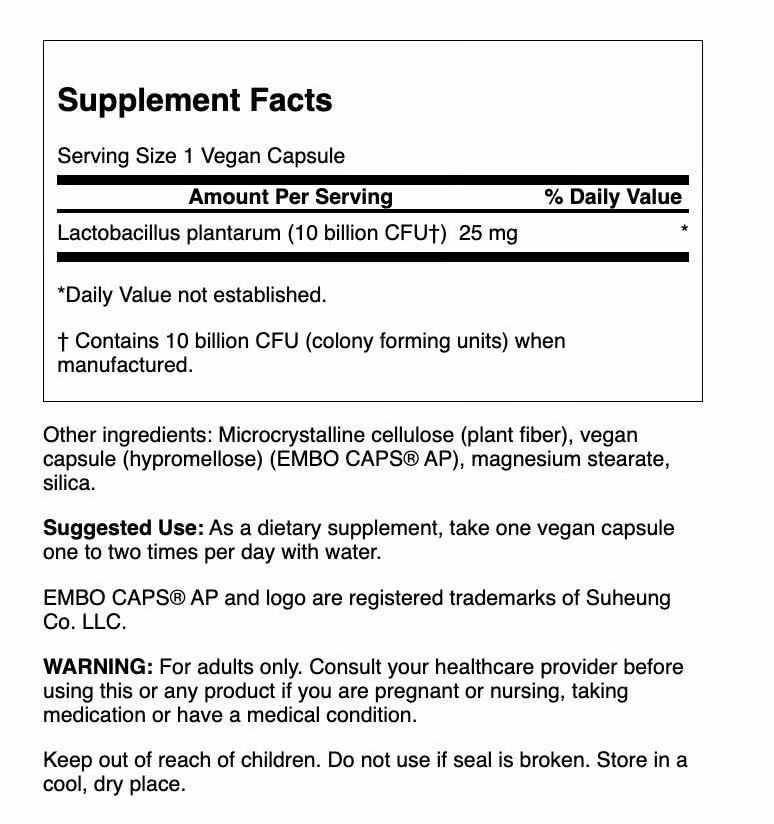 Swanson L. Plantarum acid-resistance label highlighting lower GI targeting