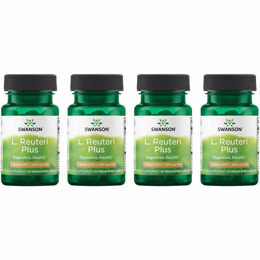 Swanson L. Reuteri Probiotic Plus bottle label promoting gut wellness