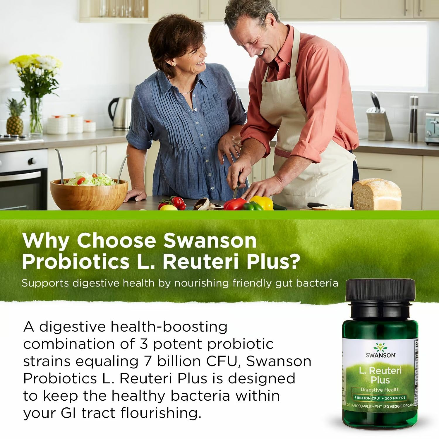 Swanson L. Reuteri Probiotic Plus 4-pack packaging on display