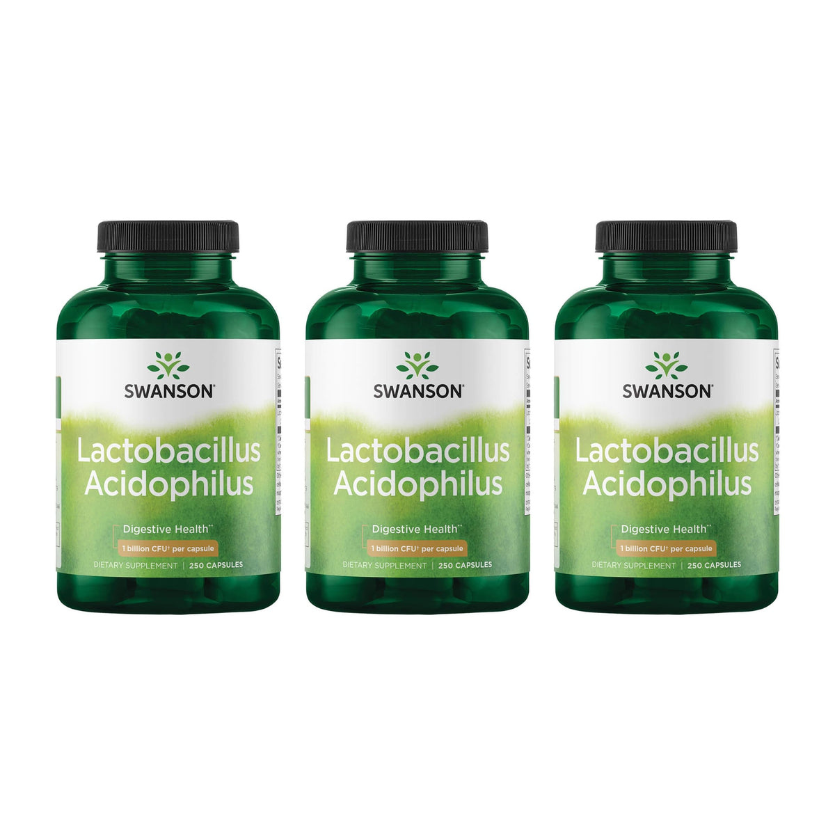 Swanson Lactobacillus Acidophilus bottle front highlighting 1B CFU for gut support