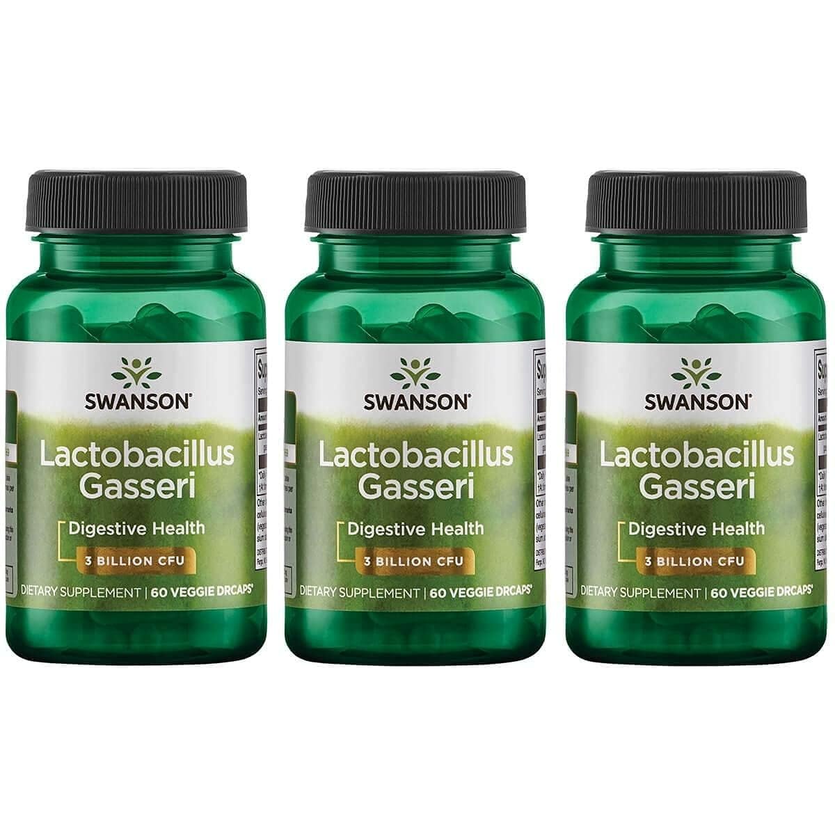 Swanson Lactobacillus Gasseri bottle front, vegan probiotic for gut health.