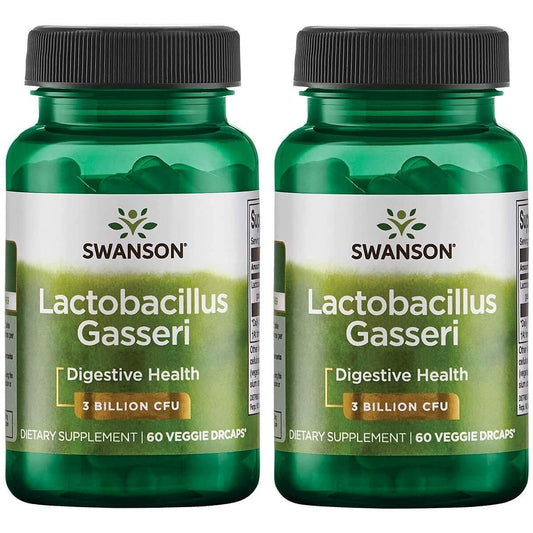 Swanson Lactobacillus Gasseri bottle with vegan probiotic capsules for gut health support