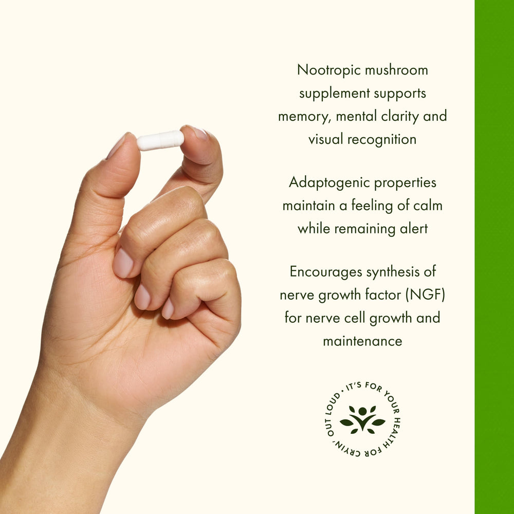 Swanson Lion's Mane ingredient label highlighting mycelium biomass