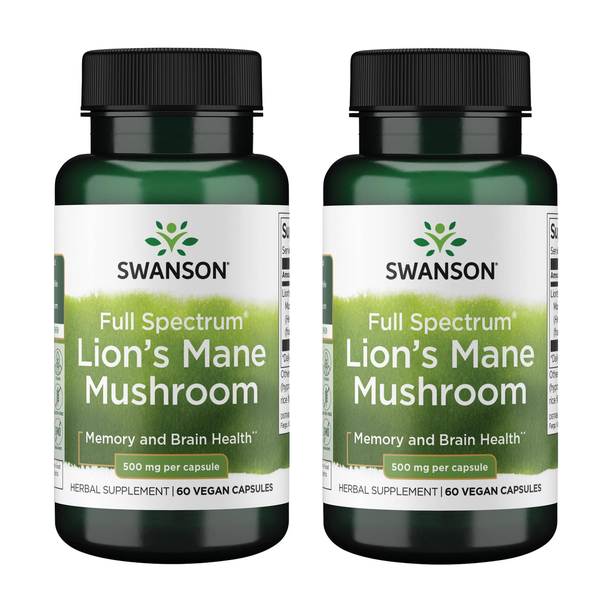 Swanson Lion's Mane bottle front; may support memory and focus
