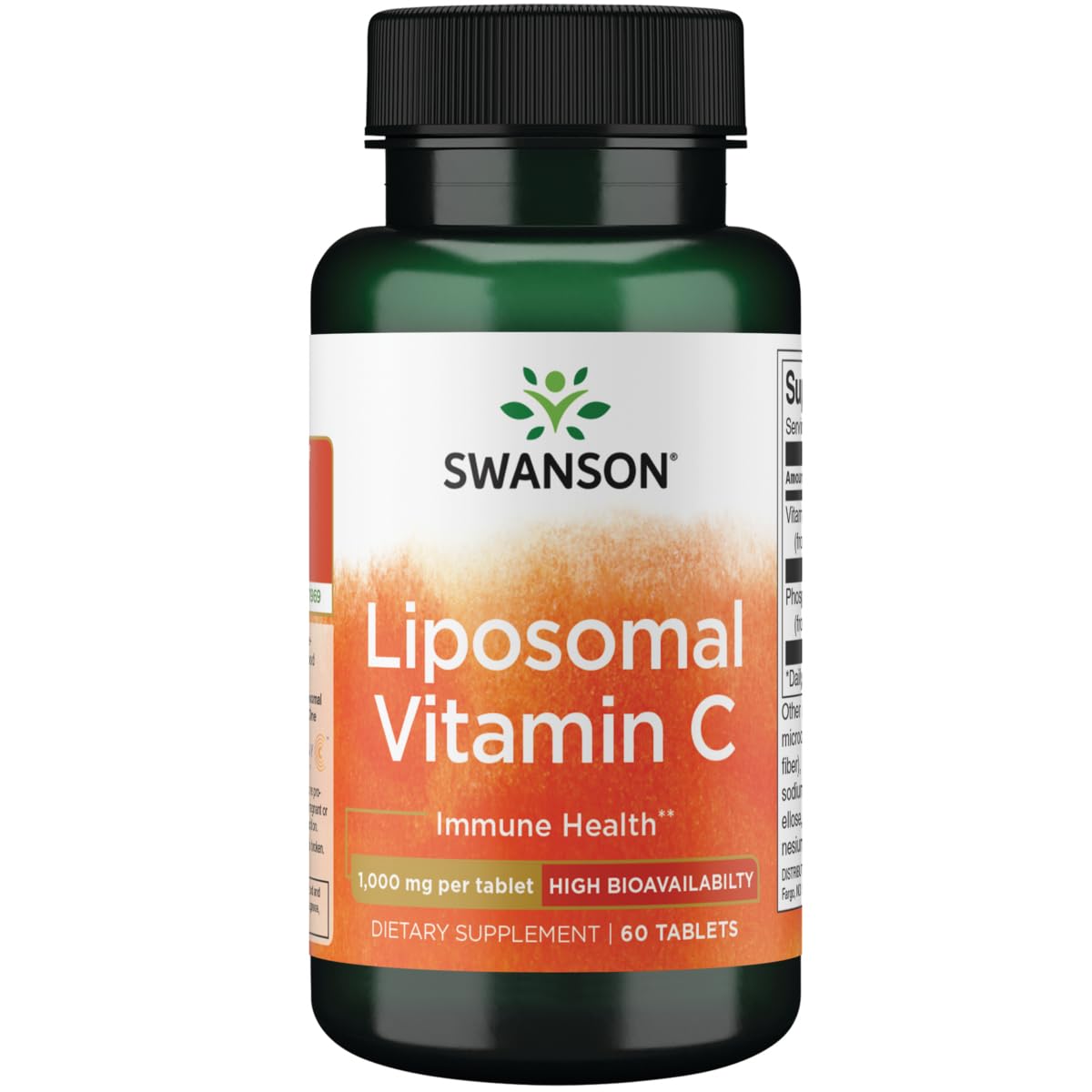 Swanson Liposomal Vitamin C bottle with 1,000 mg potency for daily wellness.
