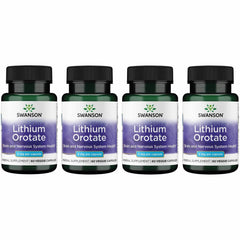 Swanson Lithium Orotate bottle on a clean surface supporting mood balance and cognitive wellness.