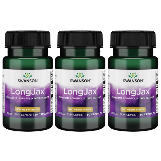 Swanson Longjax bottle of Eurycoma longifolia Jack extract capsules for daily vitality support