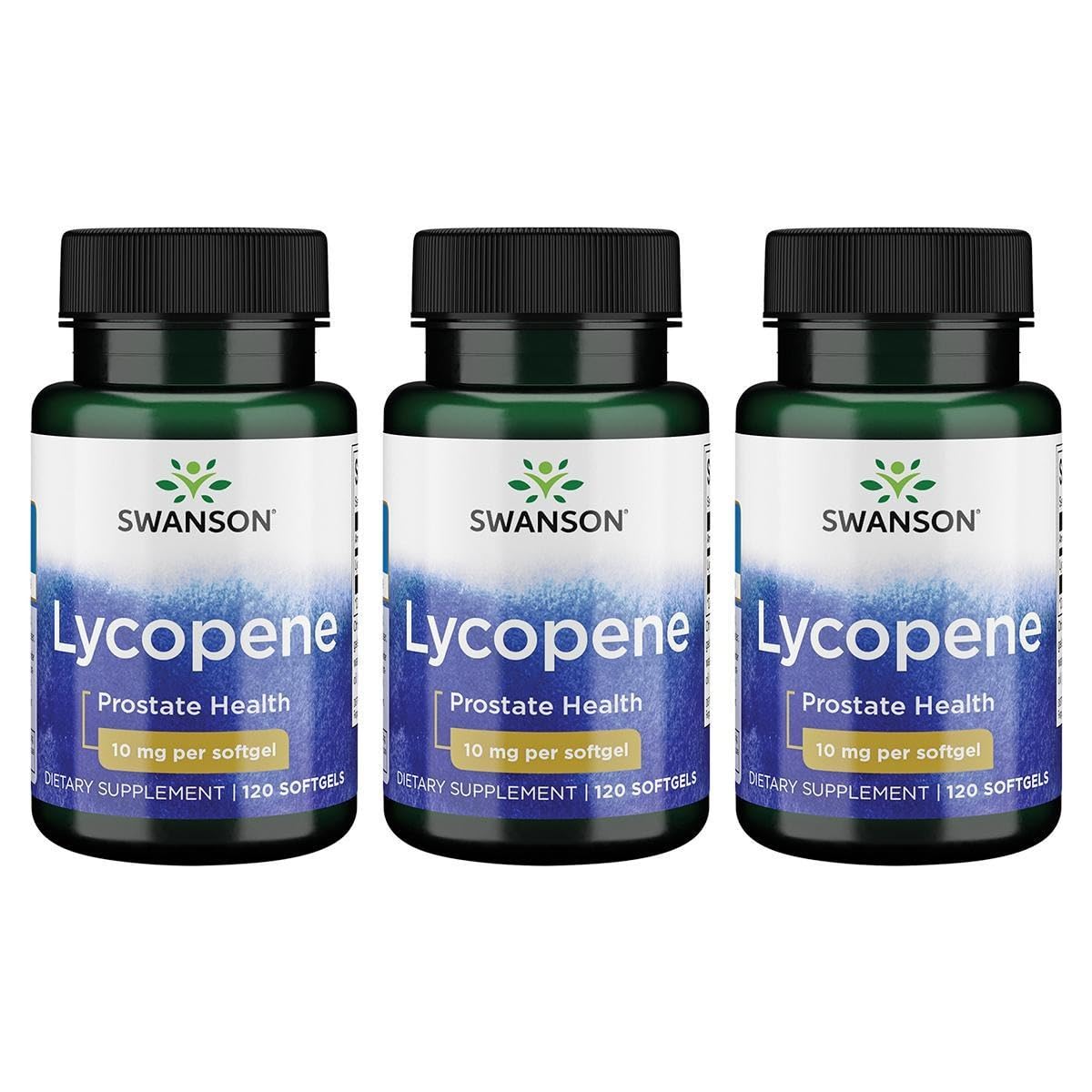 Swanson Lycopene 10 mg softgels bottle with label for antioxidant support.