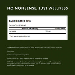 Swanson Lycopene softgels on display for cardiovascular health support.