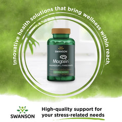 Swanson Magnesium L-Threonate bottle back label close-up, highlighting cognitive support potential and directions.