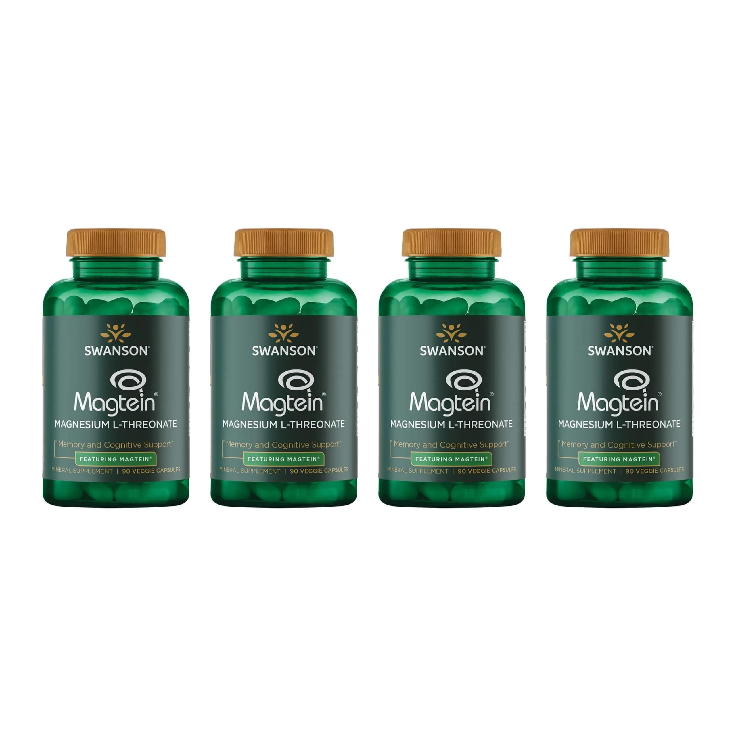 Swanson Magnesium L-Threonate bottle front with veggie capsules for daily nervous system support.