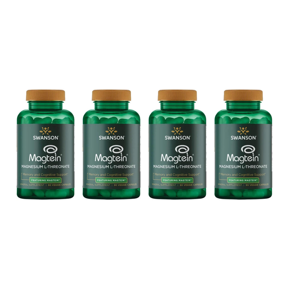Swanson Magnesium L-Threonate bottle front with veggie capsules for daily nervous system support.