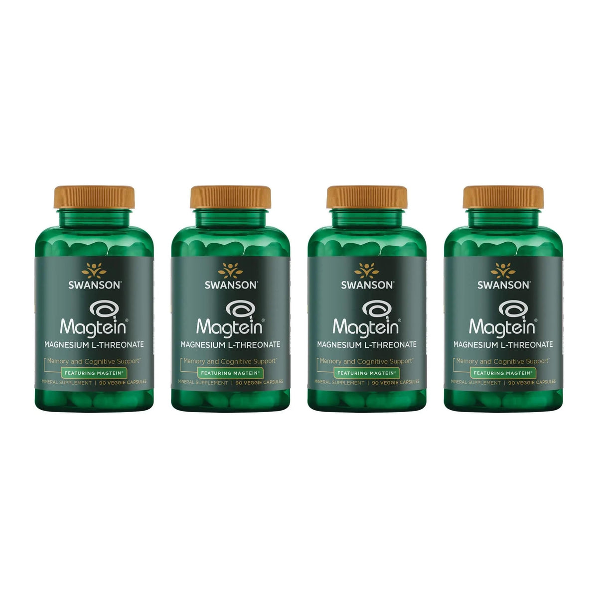 Swanson Magnesium L-Threonate bottle front with veggie capsules for daily nervous system support.