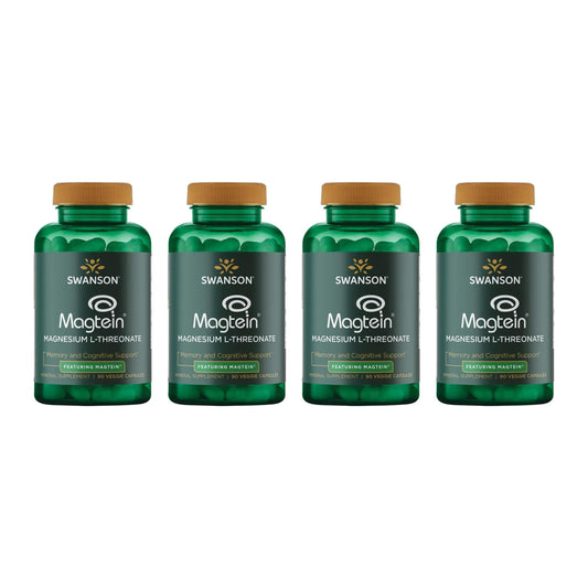 Swanson Magnesium L-Threonate bottle front with veggie capsules for daily nervous system support.