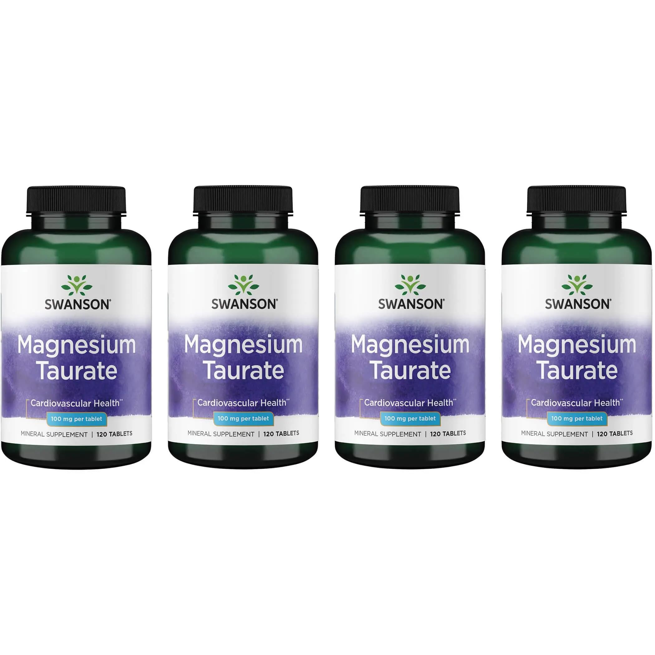 Swanson Magnesium Taurate bottle with label highlighting daily wellness support