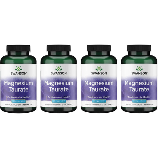 Swanson Magnesium Taurate bottle with label highlighting daily wellness support