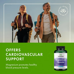 Swanson Magnesium Taurate tablets with water for daily routine