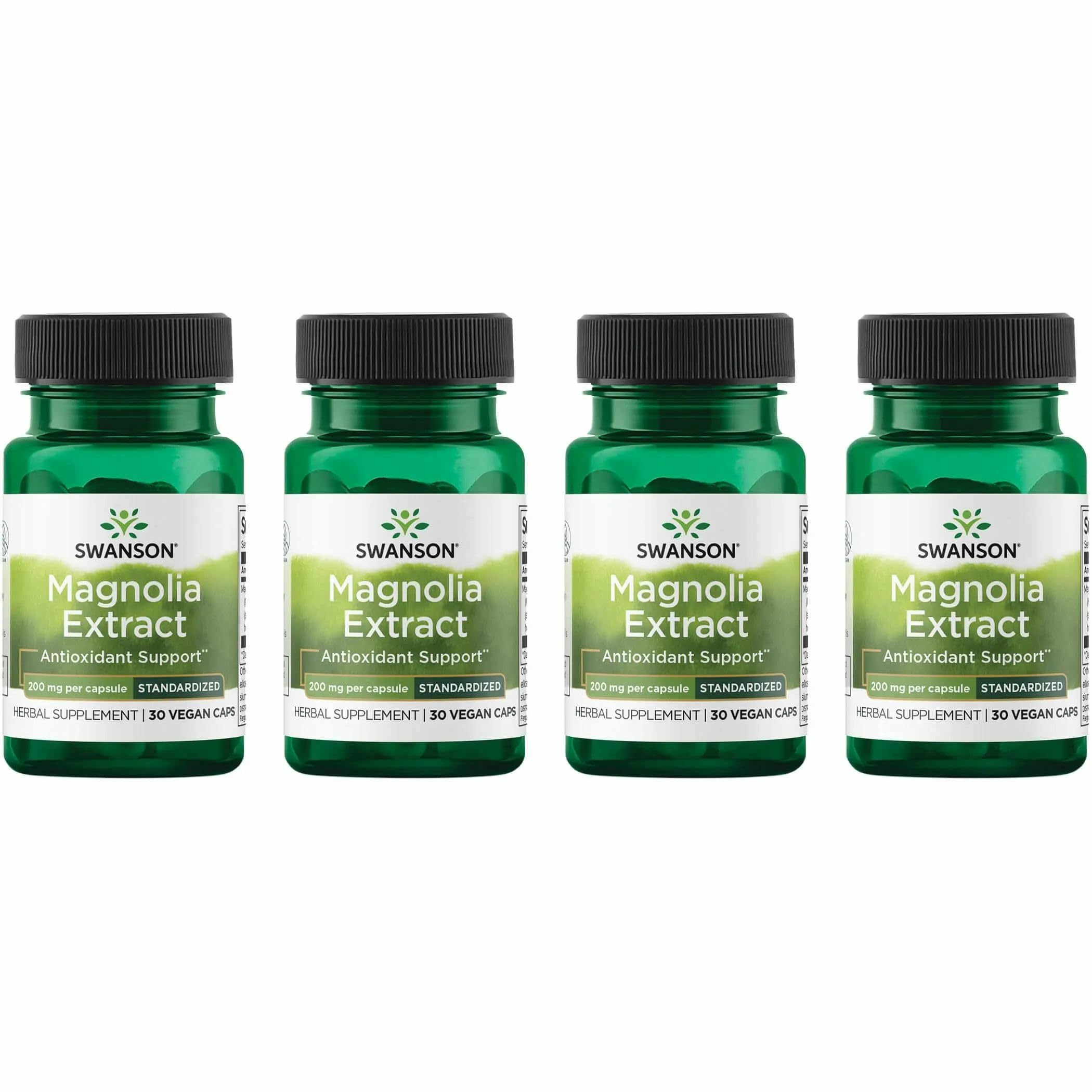 Swanson Magnolia Bark capsules in bottle for digestive and nervous system wellness support.