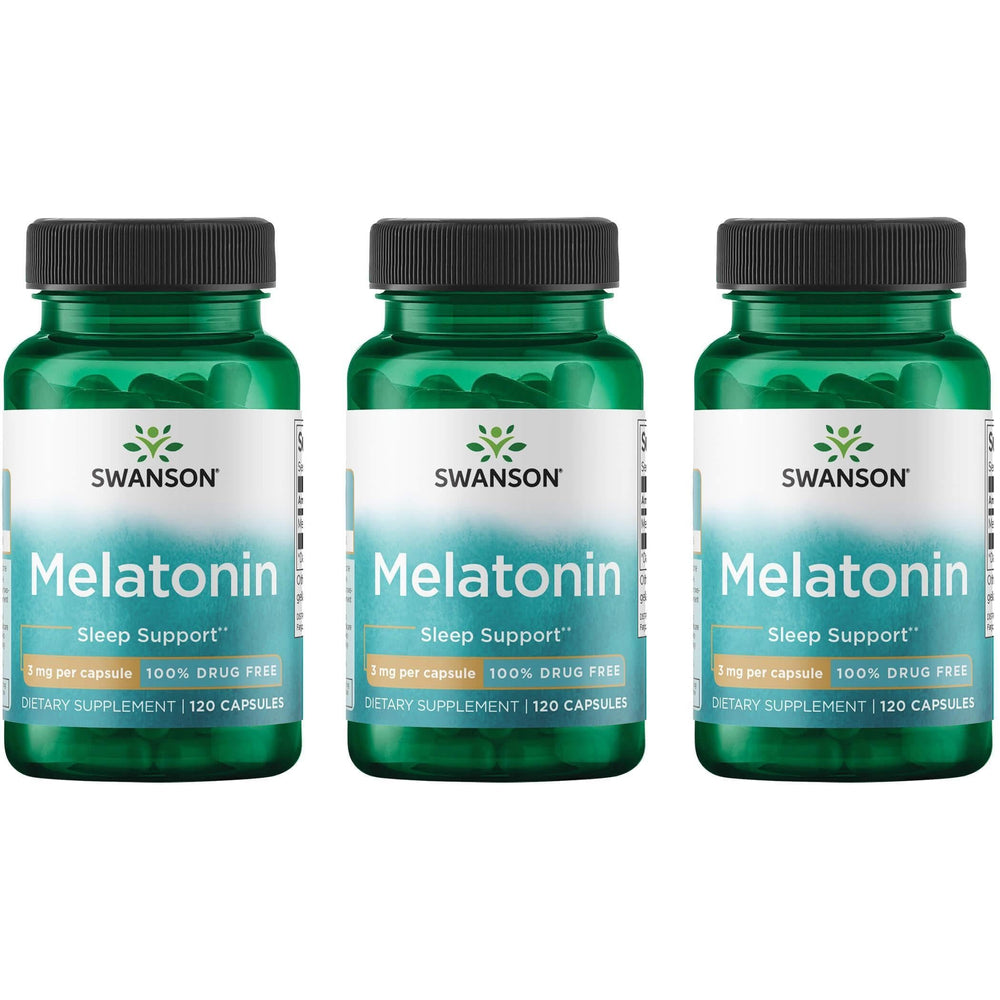 Swanson Melatonin 120 capsules pack for restful sleep support and nightly relaxation