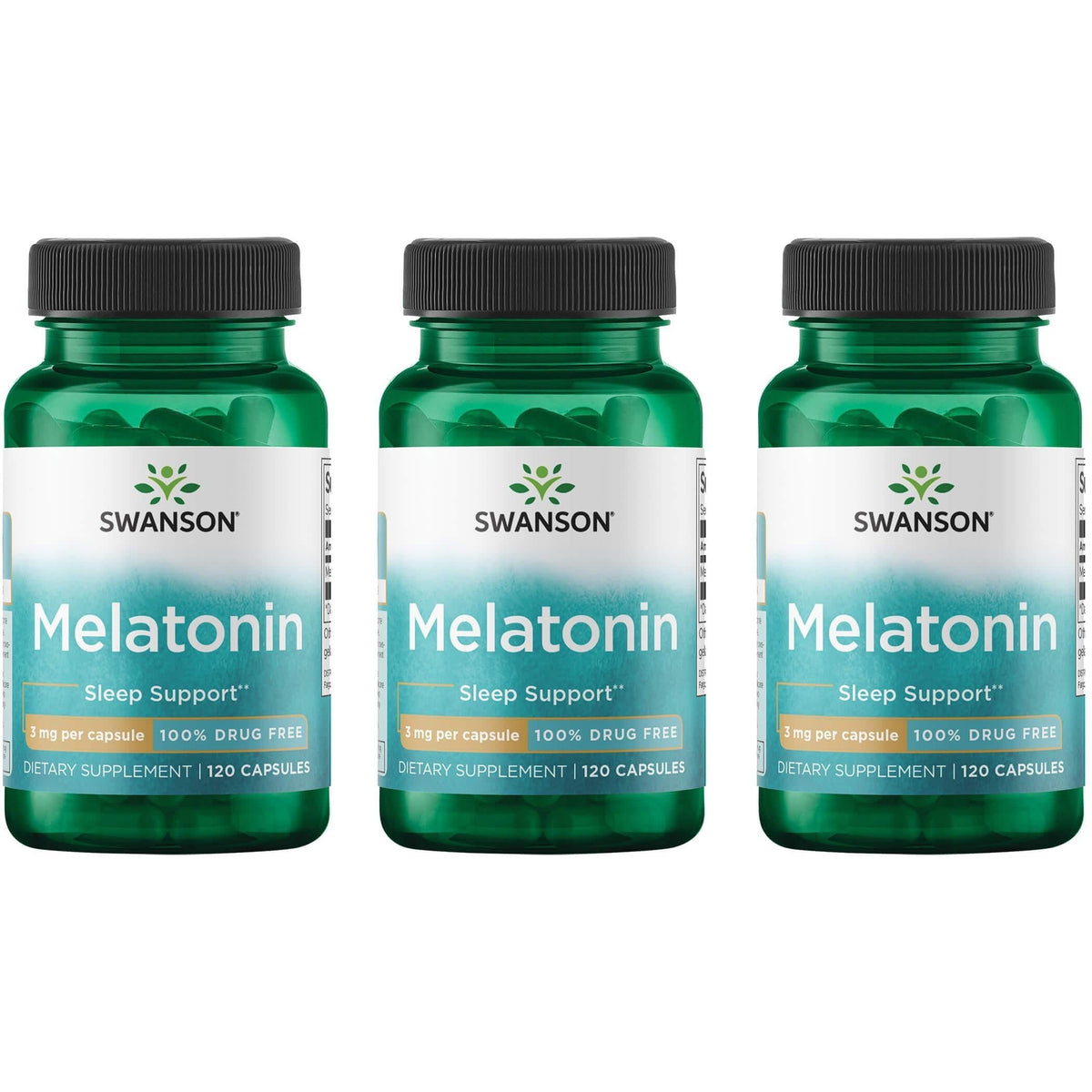 Swanson Melatonin 120 capsules pack for restful sleep support and nightly relaxation