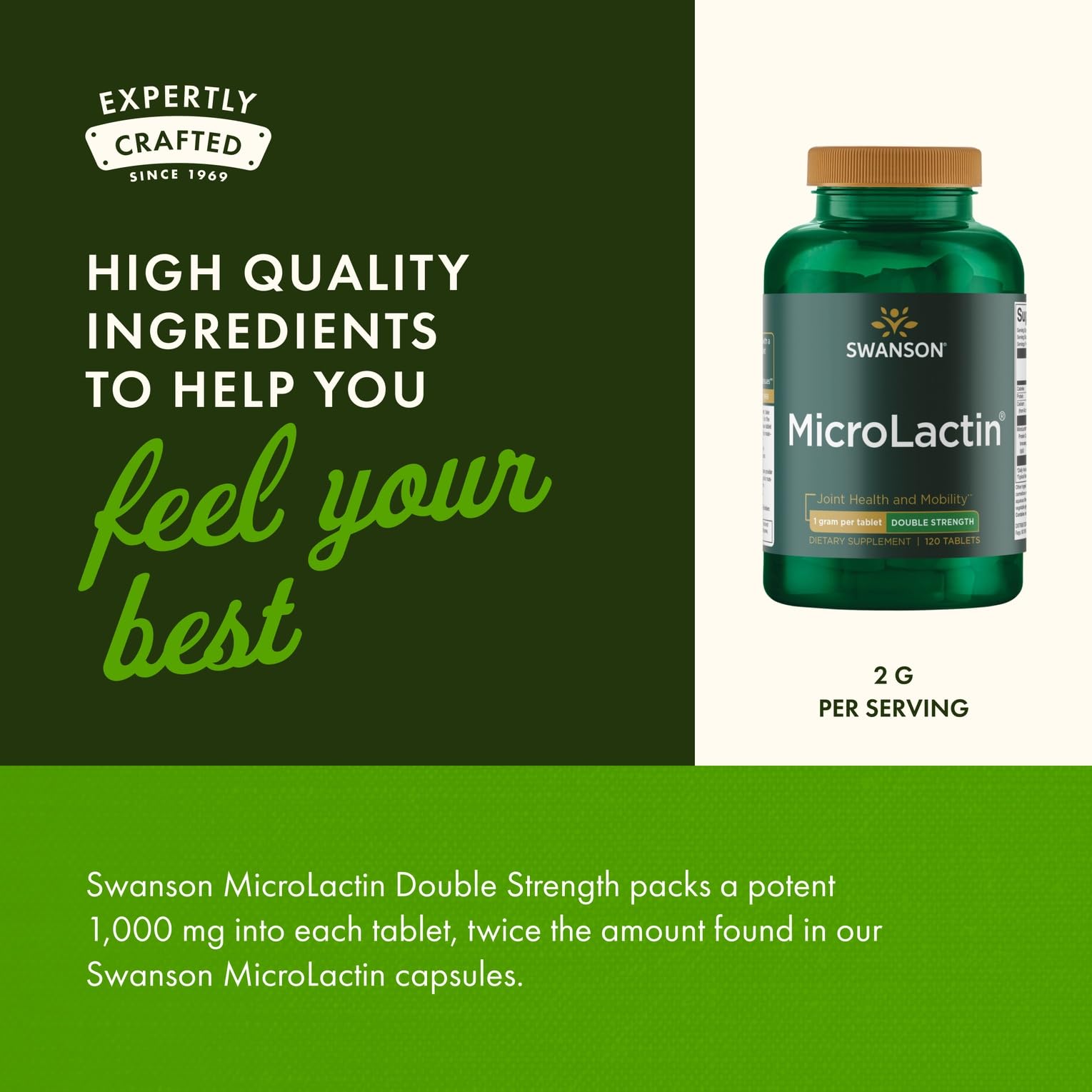 Swanson Microlactin packaging back: GMP-certified and third-party tested.