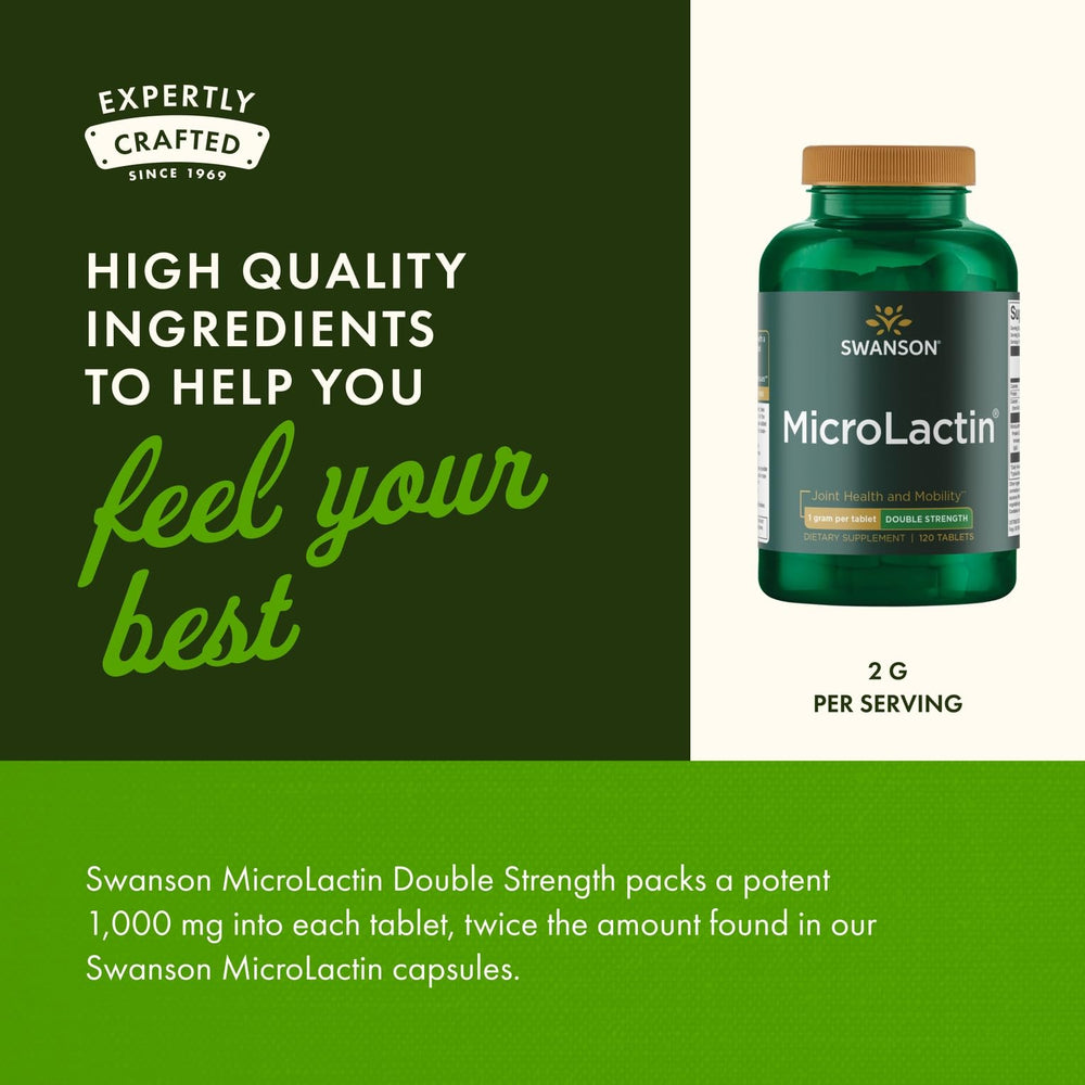 Swanson Microlactin packaging back: GMP-certified and third-party tested.