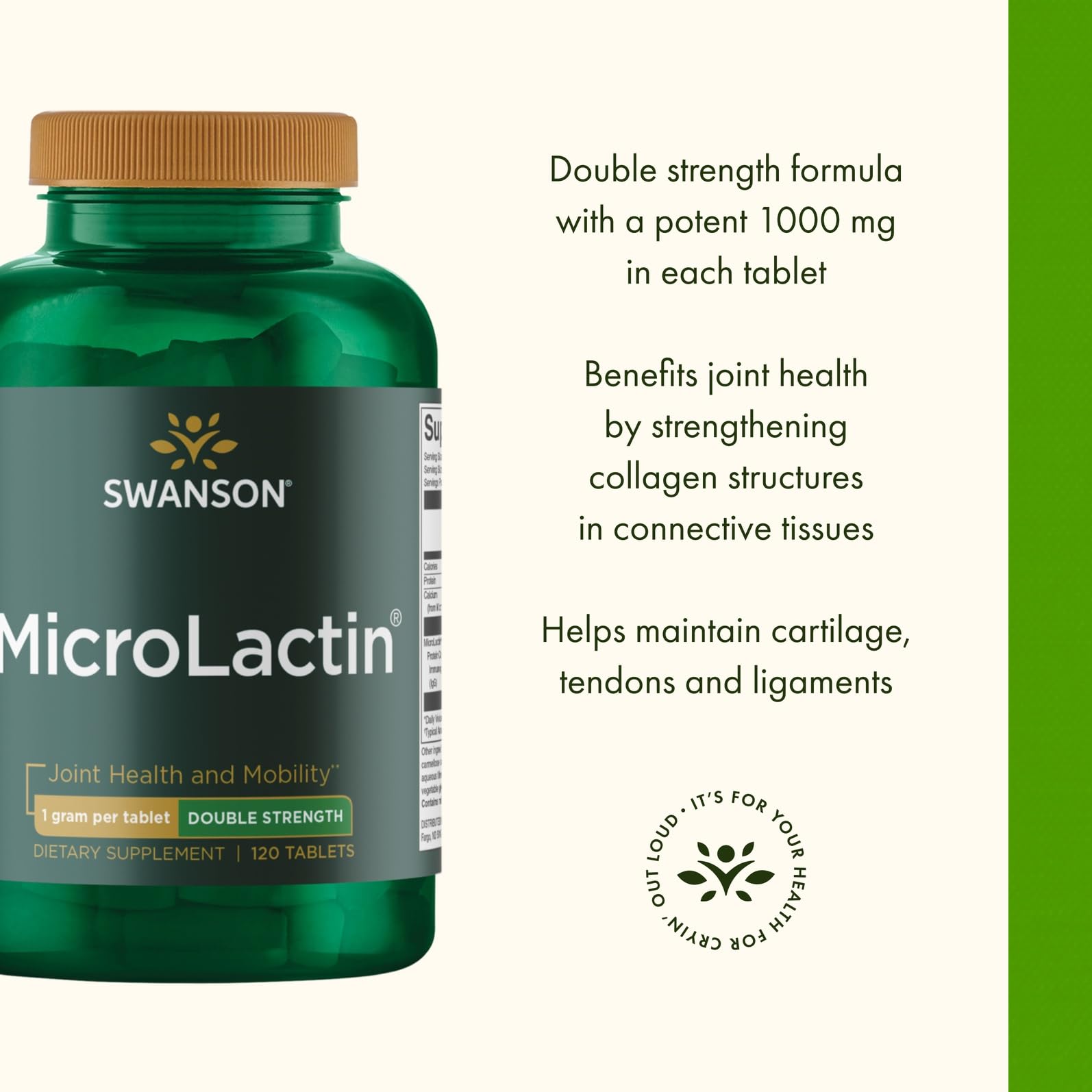 Swanson Microlactin pour bottle: easy daily intake during routines.