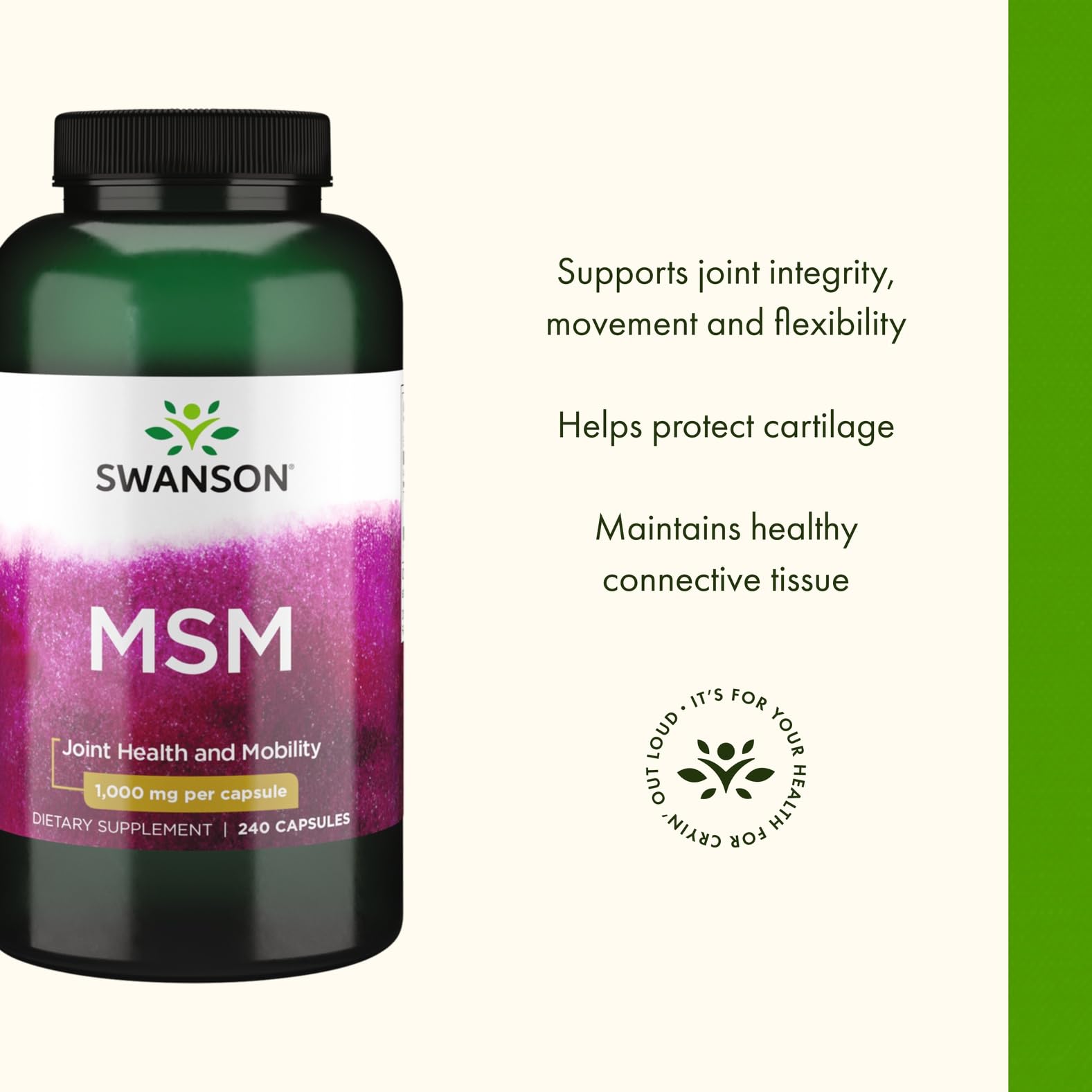 Two-pack display of Swanson MSM for value.